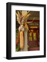 Indian Corn at Entrance to the Historic Story Inn, Story, Indiana-Chuck Haney-Framed Photographic Print