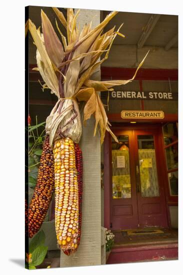 Indian Corn at Entrance to the Historic Story Inn, Story, Indiana-Chuck Haney-Stretched Canvas