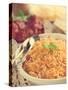 Indian Cuisine Biryani Rice and Chicken Curry with Retro Effect.-szefei-Stretched Canvas