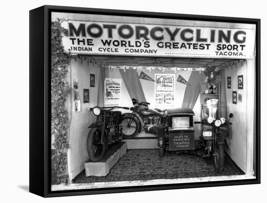 Indian Cycle Co. Booth at Puyallup Fair, 1927-Chapin Bowen-Framed Stretched Canvas