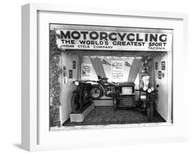 Indian Cycle Co. Booth at Puyallup Fair, 1927-Chapin Bowen-Framed Giclee Print