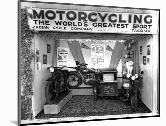 Indian Cycle Co. Booth at Puyallup Fair, 1927-Chapin Bowen-Mounted Giclee Print