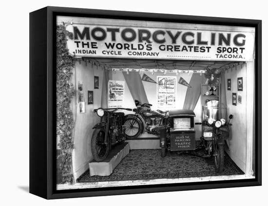 Indian Cycle Co. Booth at Puyallup Fair, 1927-Chapin Bowen-Framed Stretched Canvas