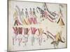 Indian Dance, Illustration from the 'Black Horse Ledger', 1877-79-null-Mounted Giclee Print