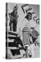 Indian Descending Wooden Stairs With Drum, Dance San Ildefonso Pueblo New Mexico 1942-Ansel Adams-Stretched Canvas