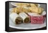 Indian Diwali Sweets Served on A Plate-yadunandan-Framed Stretched Canvas