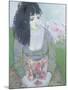 Indian Earring (Dark-Haired Girl in Green)-Endre Roder-Mounted Giclee Print