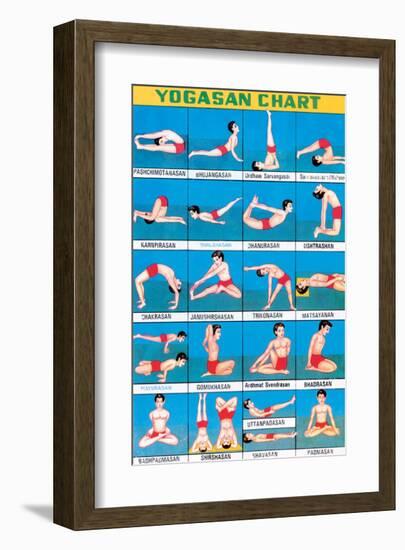 Indian Educational Chart - Yoga Chart-null-Framed Art Print