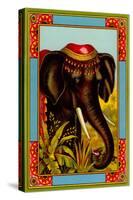 Indian Elephant with Beanie-null-Stretched Canvas