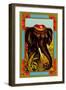 Indian Elephant with Beanie-null-Framed Art Print