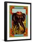 Indian Elephant with Beanie-null-Framed Art Print