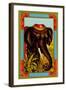 Indian Elephant with Beanie-null-Framed Art Print