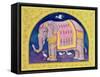 Indian Elephant-Linda Benton-Framed Stretched Canvas