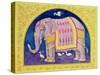 Indian Elephant-Linda Benton-Stretched Canvas