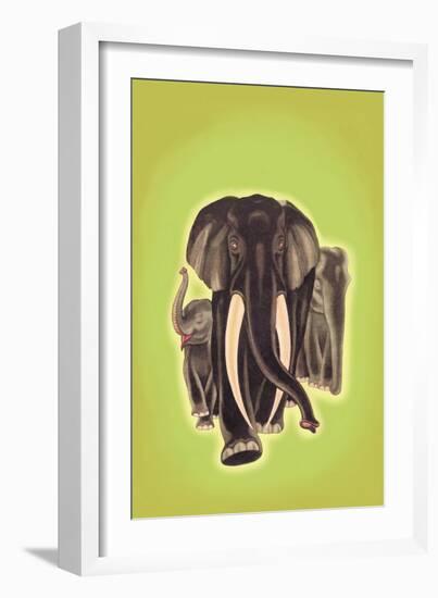 Indian Elephants-Robert Harrer-Framed Art Print