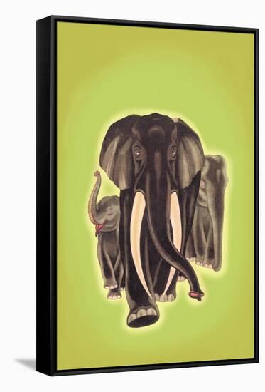 Indian Elephants-Robert Harrer-Framed Stretched Canvas