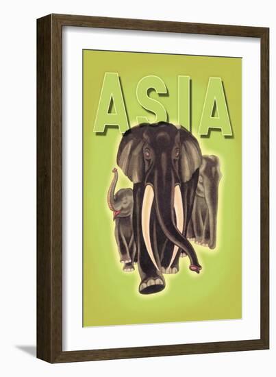 Indian Elephants-Robert Harrer-Framed Art Print