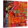 Indian Embroidey-Linda Arthurs-Stretched Canvas