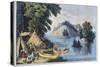 Indian Encampment on the St. Lawrence-Currier & Ives-Stretched Canvas