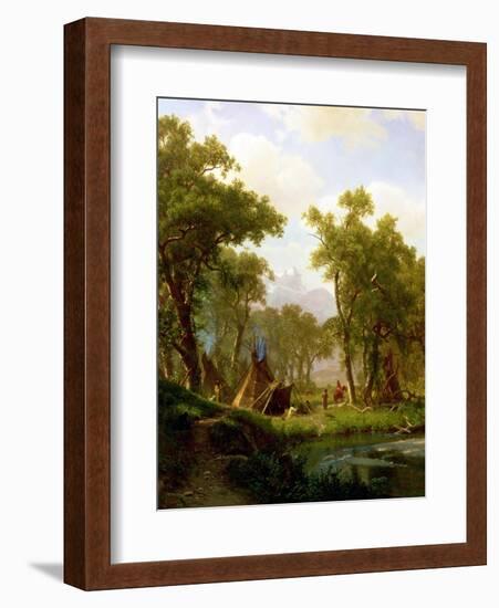 Indian Encampment, Shoshone Village, 1860-Albert Bierstadt-Framed Giclee Print