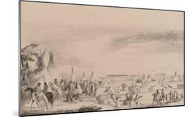 Indian Encampment-Alfred Jacob Miller-Mounted Premium Giclee Print