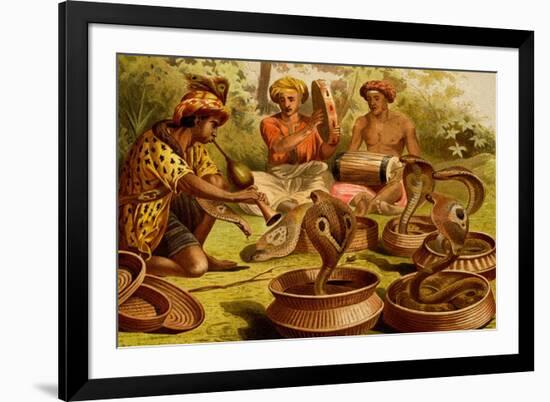 Indian Fakirs with King Cobras-F.W. Kuhnert-Framed Premium Giclee Print