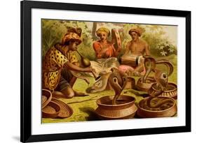 Indian Fakirs with King Cobras-F.W. Kuhnert-Framed Premium Giclee Print