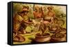 Indian Fakirs with King Cobras-F.W. Kuhnert-Framed Stretched Canvas