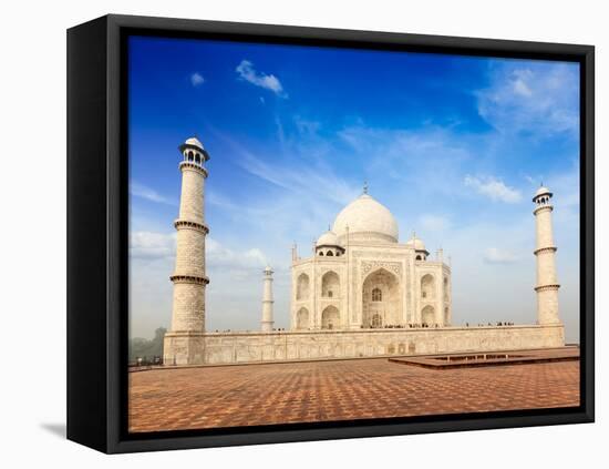 Indian Famous Landmark - India Travel Background Taj Mahal. Agra, Uttar Pradesh, India-f9photos-Framed Stretched Canvas