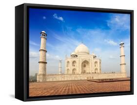 Indian Famous Landmark - India Travel Background Taj Mahal. Agra, Uttar Pradesh, India-f9photos-Framed Stretched Canvas