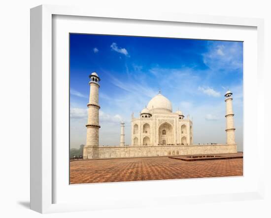 Indian Famous Landmark - India Travel Background Taj Mahal. Agra, Uttar Pradesh, India-f9photos-Framed Photographic Print