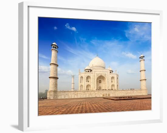 Indian Famous Landmark - India Travel Background Taj Mahal. Agra, Uttar Pradesh, India-f9photos-Framed Photographic Print