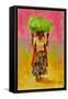 Indian Field Worker oil on board-Sue Wales-Framed Stretched Canvas
