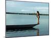 Indian Fishing with Bow and Arrow, Xingu, Amazon Region, Brazil, South America-Claire Leimbach-Mounted Premium Photographic Print