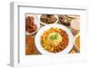 Indian Food Biryani Rice, Mutton Curry, Chapatti, Milk Tea, Dal, Salad and Curry Chicken. Indian Di-szefei-Framed Photographic Print