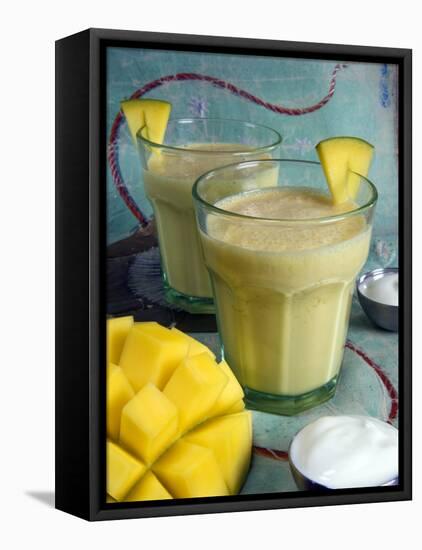 Indian Food, Lassi, Mango Juice, India-Tondini Nico-Framed Stretched Canvas