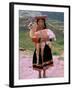 Indian Girl with Llama, Cusco, Peru-Pete Oxford-Framed Premium Photographic Print