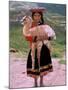 Indian Girl with Llama, Cusco, Peru-Pete Oxford-Mounted Premium Photographic Print