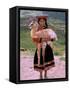 Indian Girl with Llama, Cusco, Peru-Pete Oxford-Framed Stretched Canvas