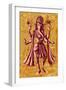 Indian God Ganpati in Blessing Posture. Vector Illustration-Vecton-Framed Art Print