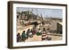 Indian Goldsmith Craftsmen at Work, on the Roof of a House, in a Zuni Village (New Mexico, Usa), Ci-null-Framed Giclee Print