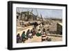 Indian Goldsmith Craftsmen at Work, on the Roof of a House, in a Zuni Village (New Mexico, Usa), Ci-null-Framed Giclee Print