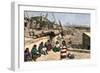 Indian Goldsmith Craftsmen at Work, on the Roof of a House, in a Zuni Village (New Mexico, Usa), Ci-null-Framed Giclee Print