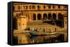 Indian Gondolier, Flower Holi Festival, Vrindavan, Uttar Pradesh, India, Asia-Laura Grier-Framed Stretched Canvas