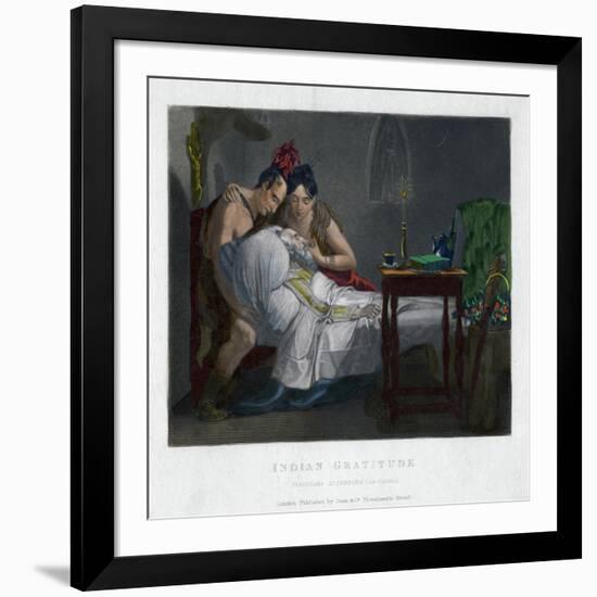 Indian Gratitude - Peruvians Attending Las Cassas-null-Framed Giclee Print