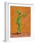 Indian green dancer with chimta oil on board-Sue Wales-Framed Giclee Print