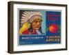 Indian Head Apple Label - Yakima, WA-Lantern Press-Framed Art Print