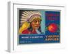 Indian Head Apple Label - Yakima, WA-Lantern Press-Framed Art Print
