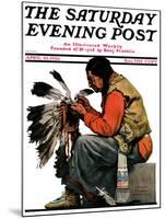 "Indian Headdress," Saturday Evening Post Cover, April 10, 1926-Edgar Franklin Wittmack-Mounted Giclee Print