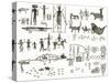 Indian Hieroglyphs-English-Stretched Canvas